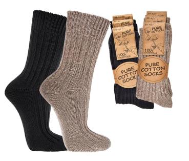 3 Paar TippTexx 24 warme 100% Baumwolle Socken, schwere Qualität